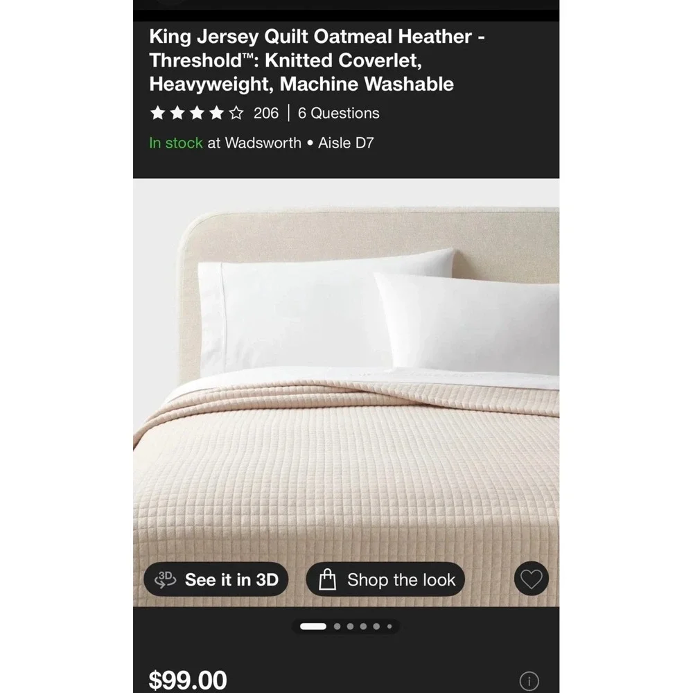 Threshold King Jersey Quilt,‎ New